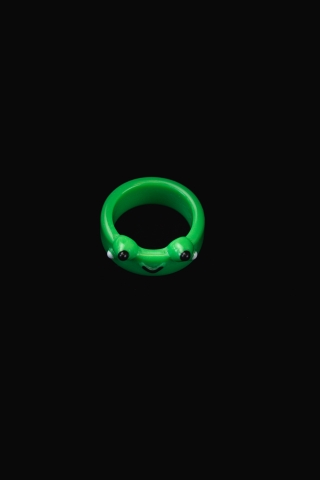 Кольцо пластиковое Frog Smile (зелёное)
