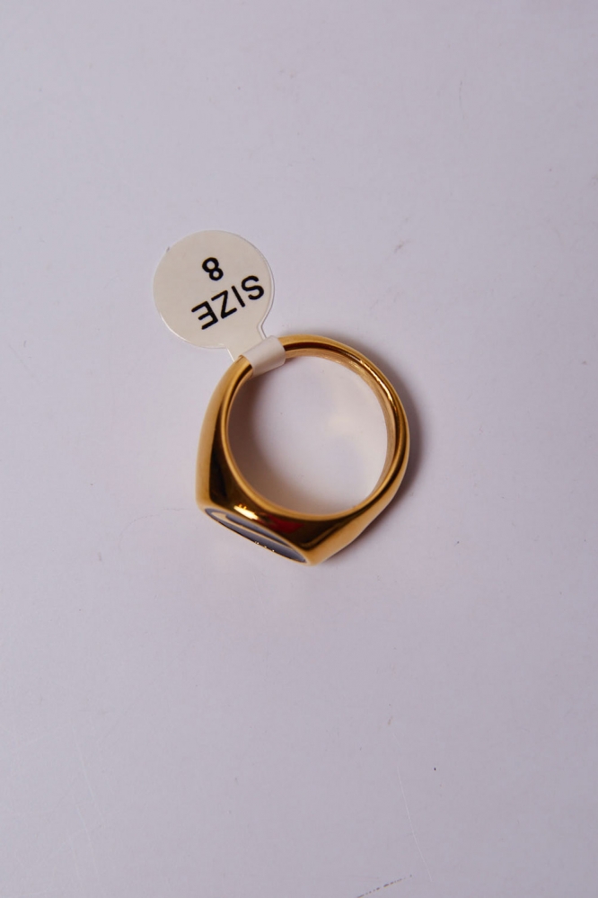 Перстень N круглый золотистый