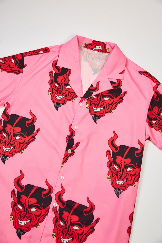 Рубашка "Devil" розовая 