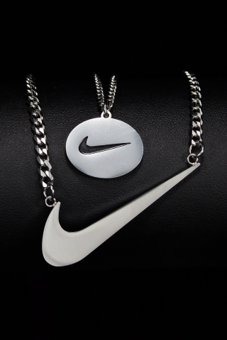 Цепочка серебристая c кулоном Nike 2x 