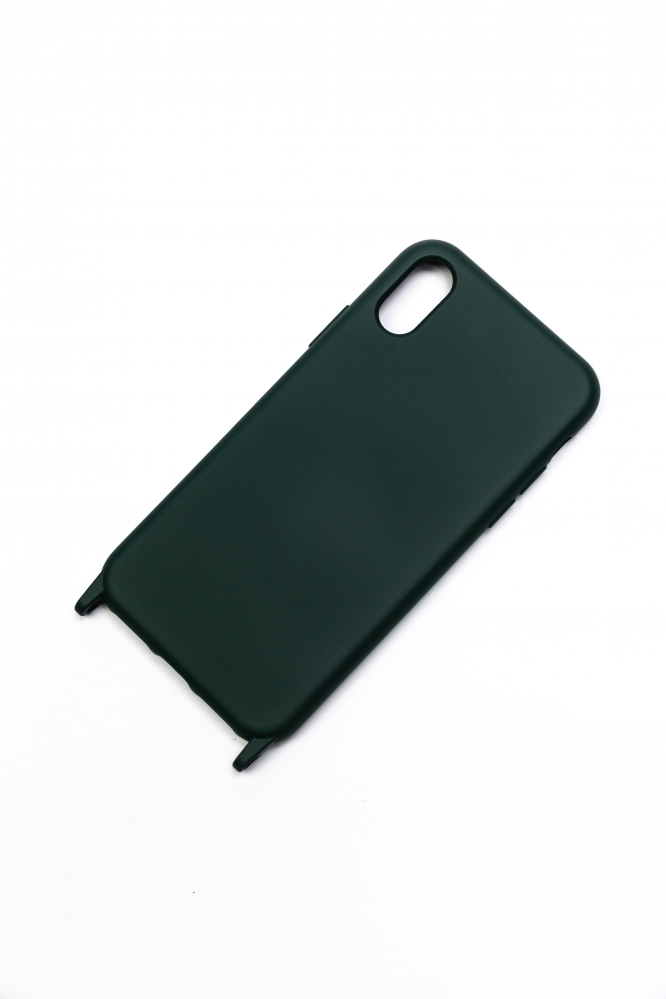 Чехол для Iphone X/XS с ремешком темно-зеленый