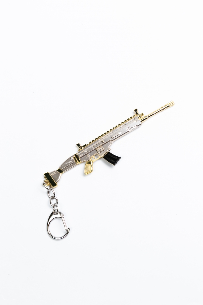 Брелок "Оружие" FN SCAR серебристо/золотой