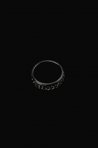 Кольцо Цепочка прокрученная черное
