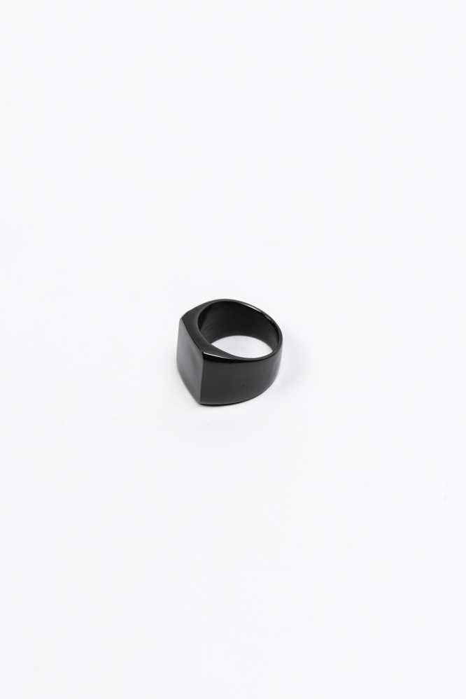 Перстень Гладкий квадрат "10" черный
