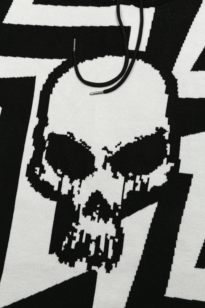 Худи Noname Logo Skull черно-белое