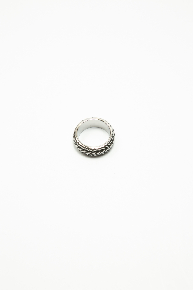 Кольцо Косичка серебряное