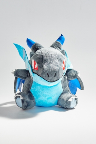 Мягкая игрушка Dragon серо-голубая