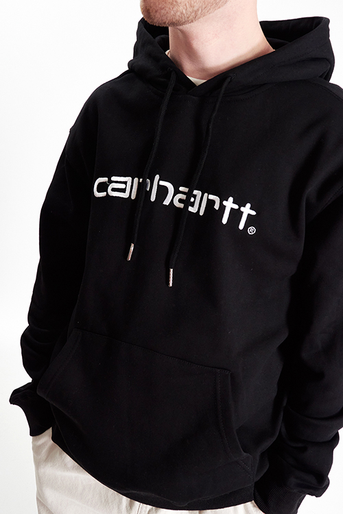 Худи Carhartt черное с вышитым логотипом