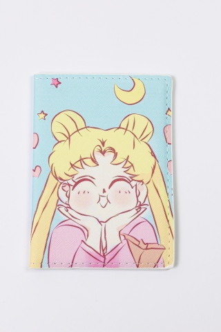 Обложка на паспорт "Sailor Moon Smiling" голубая