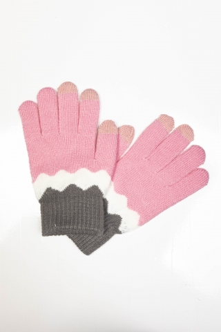 Перчатки Wave розово-бело-серые