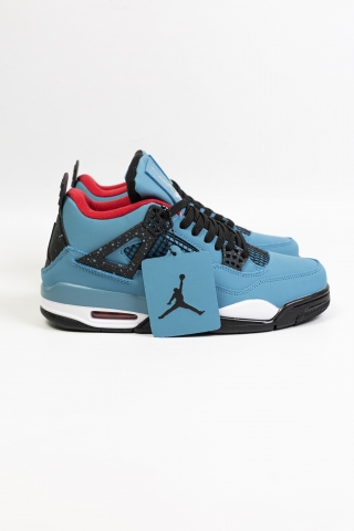 Кроссовки Nike Air Jordan 4 Retro черно-голубые