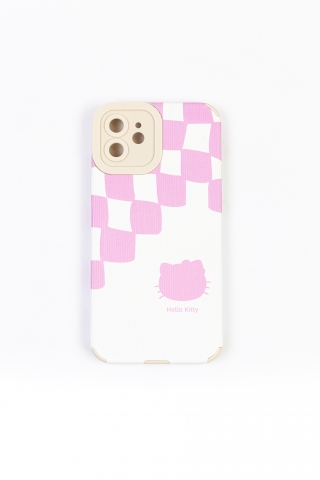 Чехол для Iphone 12 "Hello Kitty" бело-розовый