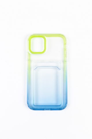 Чехол для Iphone 11 с кармашком зелено-синий