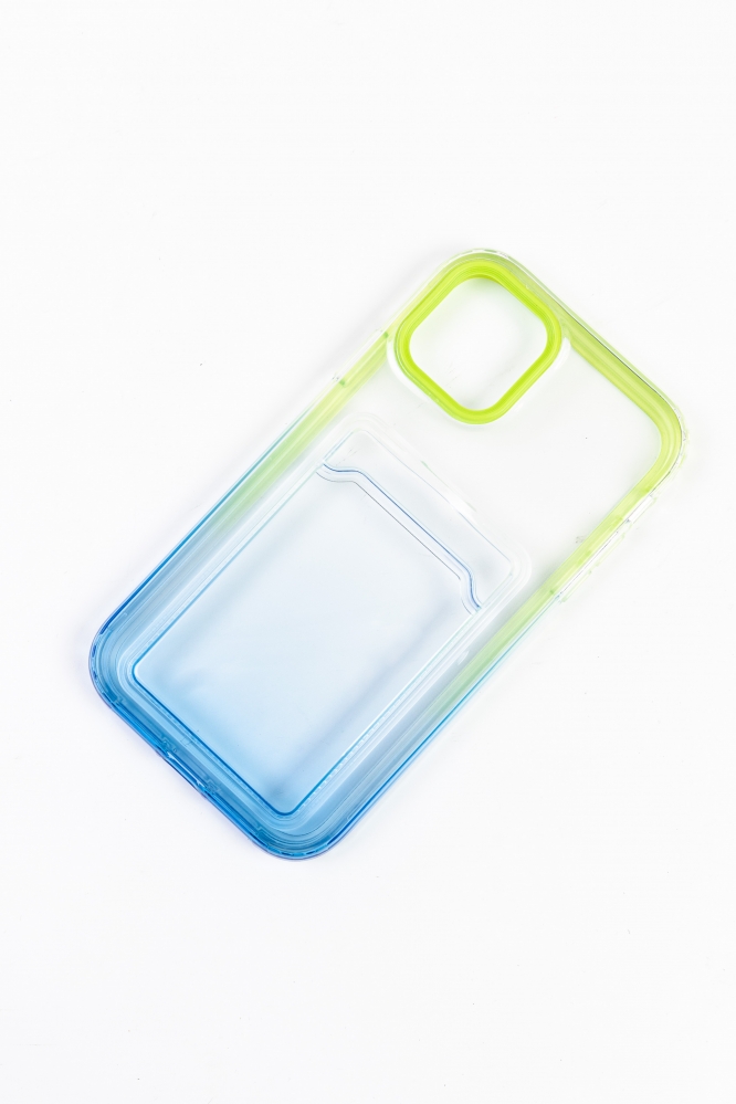 Чехол для Iphone 11 с кармашком (зелено-синий)