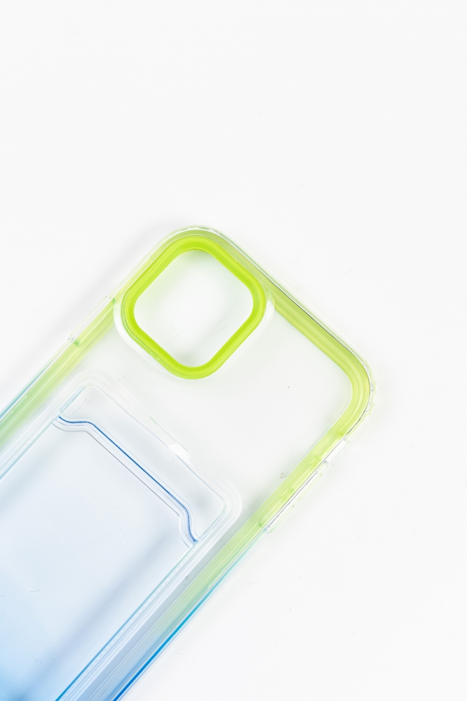 Чехол для Iphone 11 с кармашком (зелено-синий)
