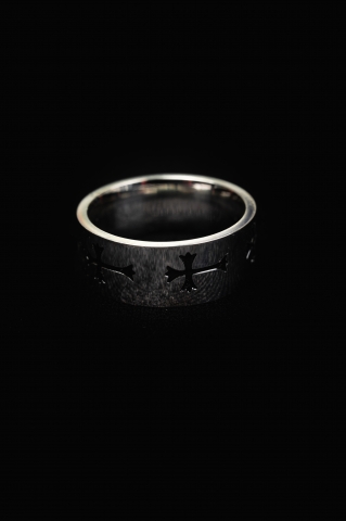 Кольцо Black cross silver (серебристое)