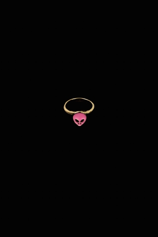 Кольцо "НЛО" золотисто-розовое