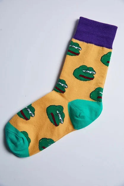 Носки Frog длинные желто-фиолетовые