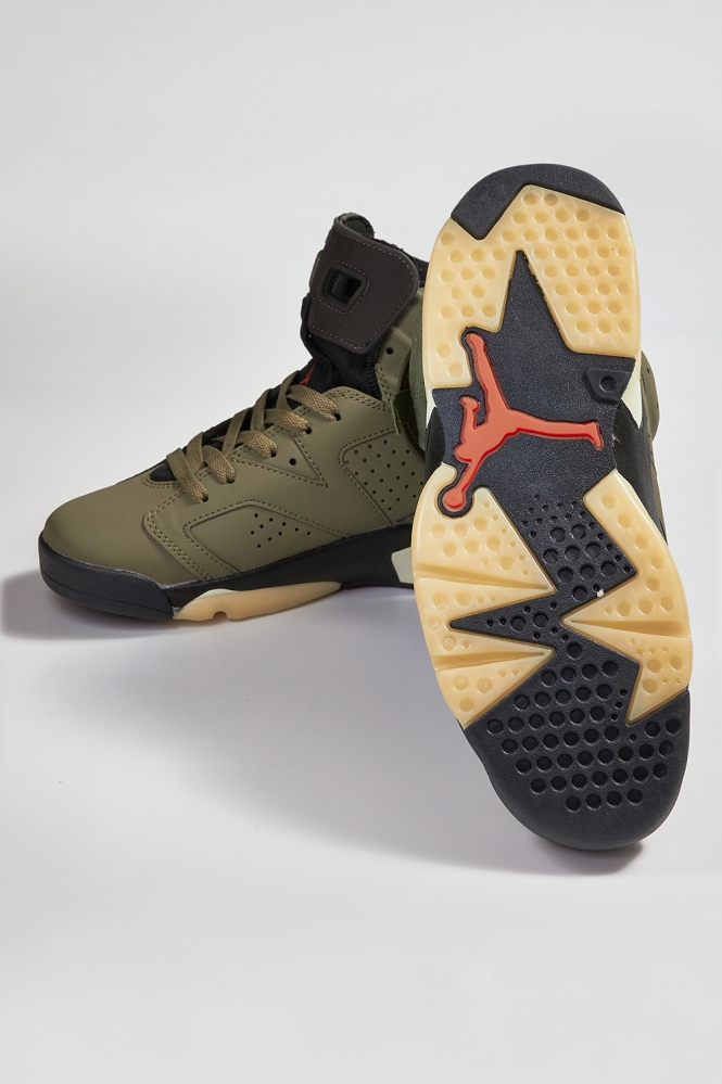 Кроссовки Nike Air Jordan 6 X Travis Scott Болотного цвета