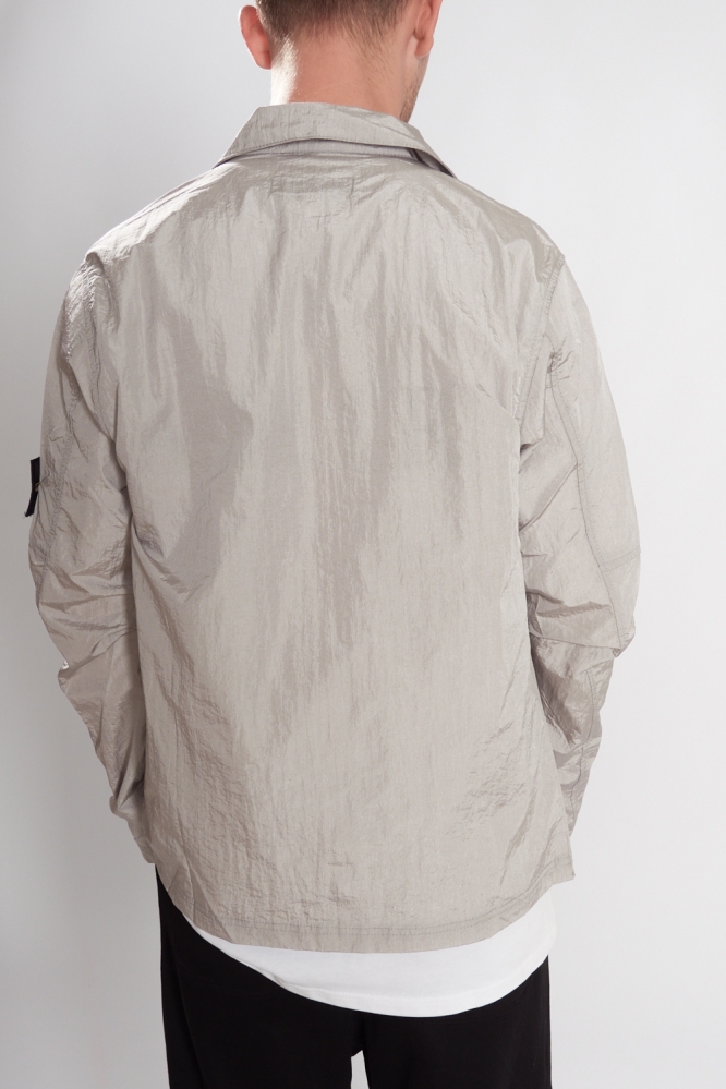 Зип рубашка Stone Island tarpaulin coat серая