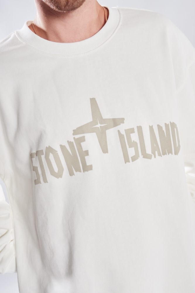 Свитшот Stone Island pale stone белый
