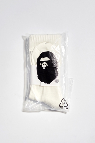 Носки Bape 2.0 белые с логотипом