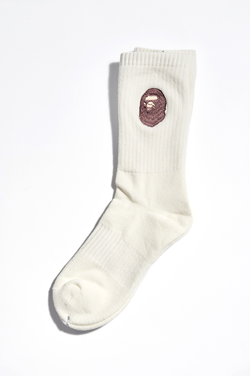 Носки Bape 2.0 белые с логотипом