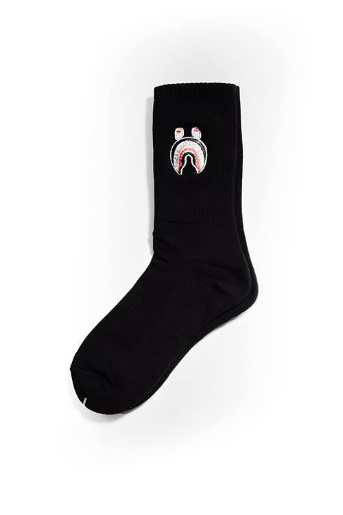 Носки Bape Shark 2.0 черные с логотипом